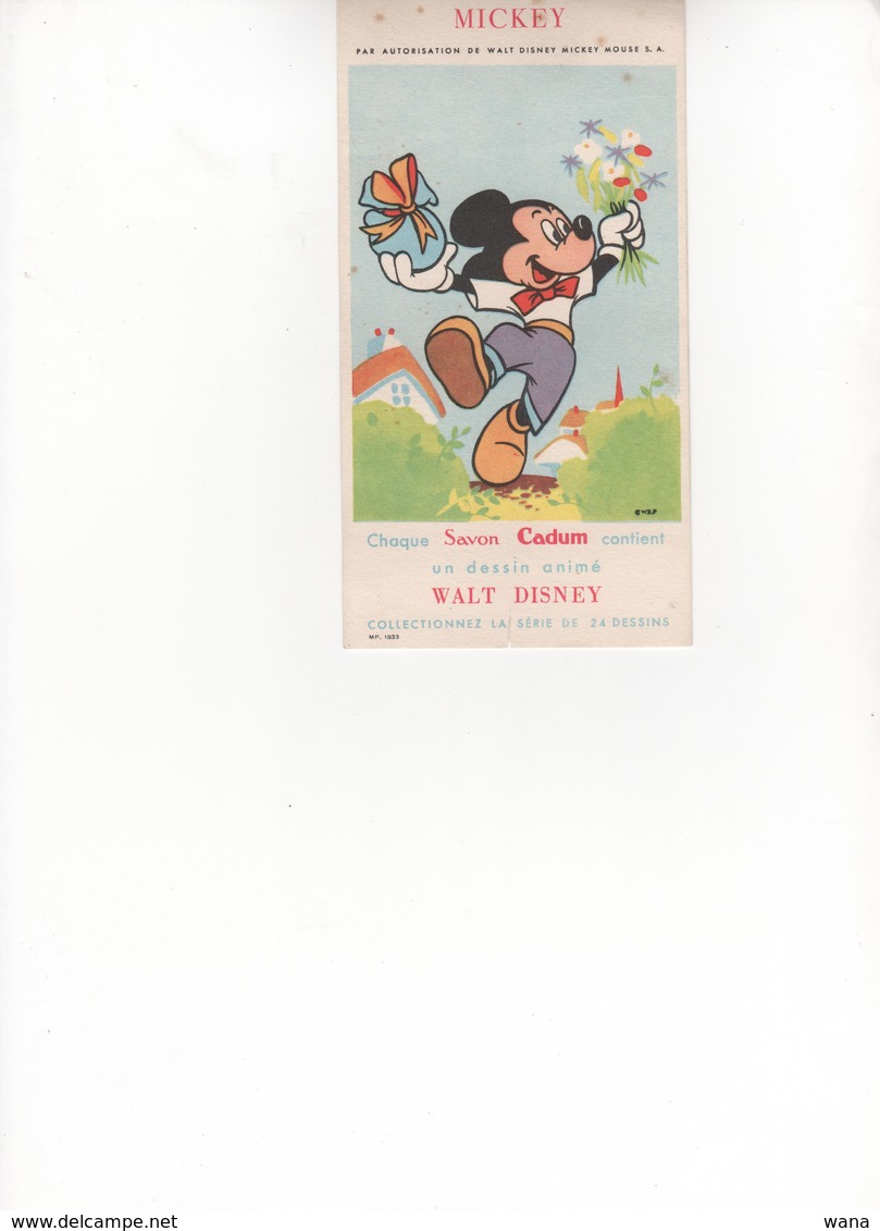 Buvard CADUM Serie Walt Disney N°1 MICKEY - Parfums & Beauté