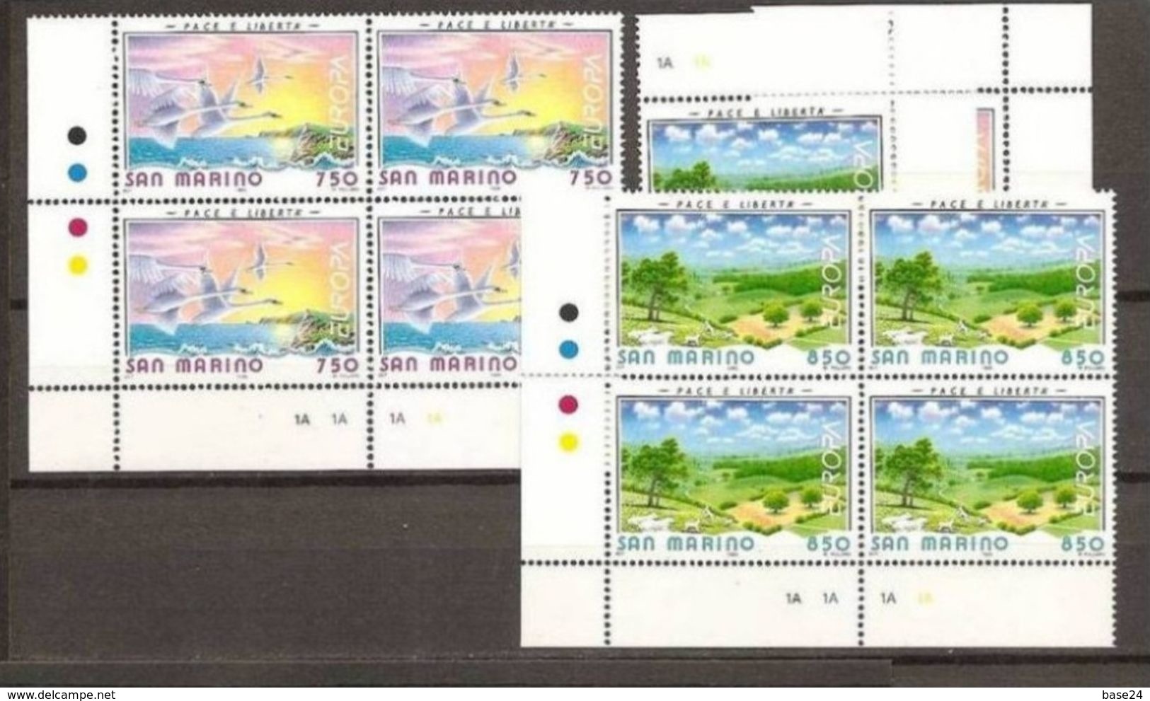 1995 San Marino Saint Marin EUROPA CEPT EUROPE 5 Serie Di 2v. MNH** In Quartina + 1 - Bl.4+1 - 1995