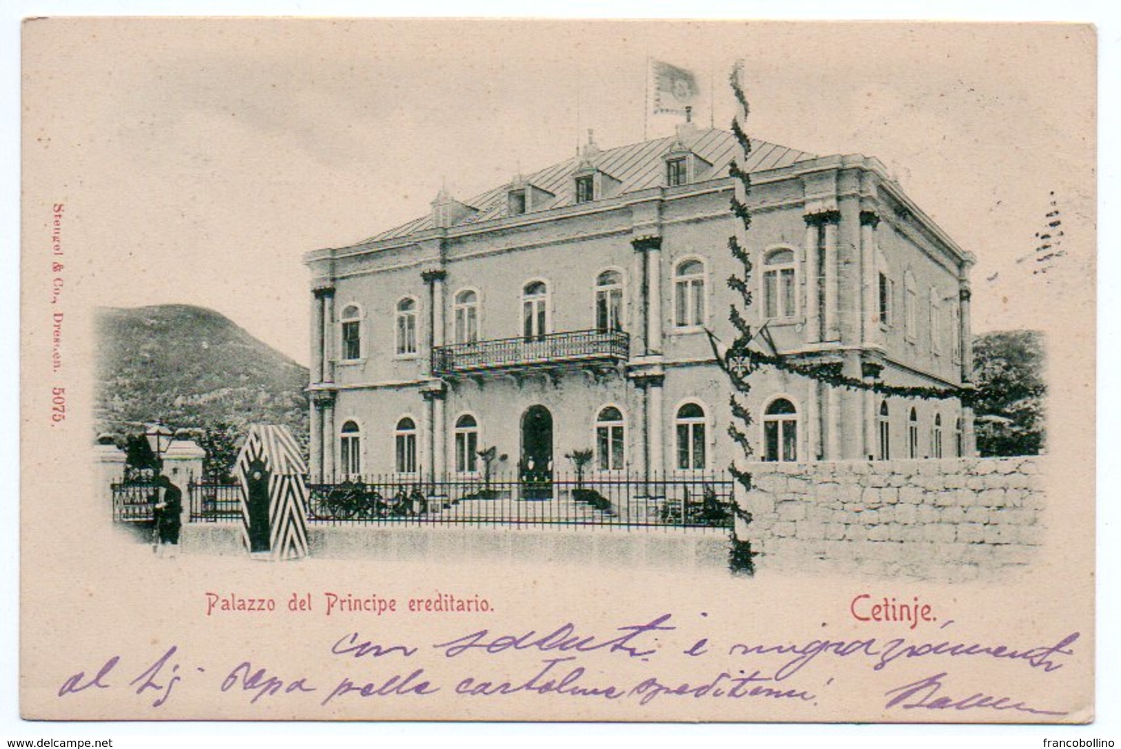 MONTENEGRO - CETINJE/CETTIGNE PALAZZO DEL PRINCIPE EREDITARIO/CANCEL ERZEGNOVI/CASTELNUOVO PRESSO CATTARO-1898 - Montenegro