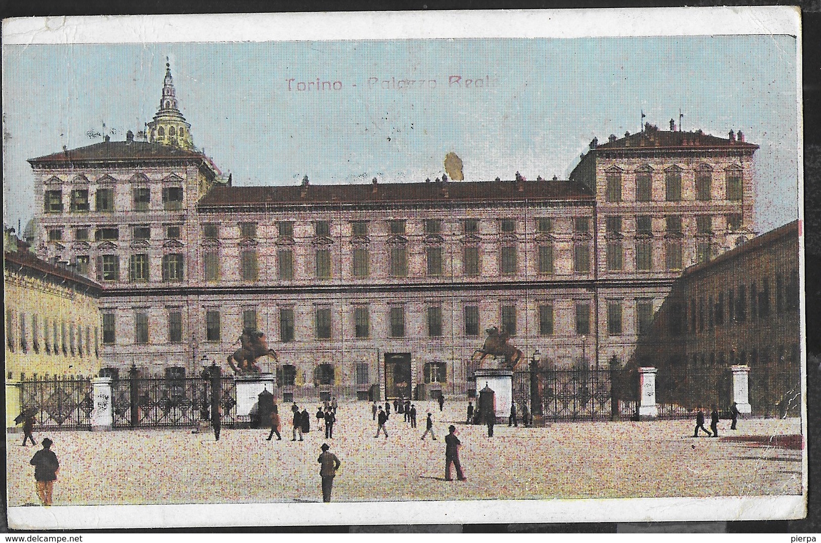 PIEMONTE - TORINO - PALAZZO REALE -ANIMATA - FORMATO PICCOLO COLORATA - VIAGGIATA 1915 - Palazzo Reale