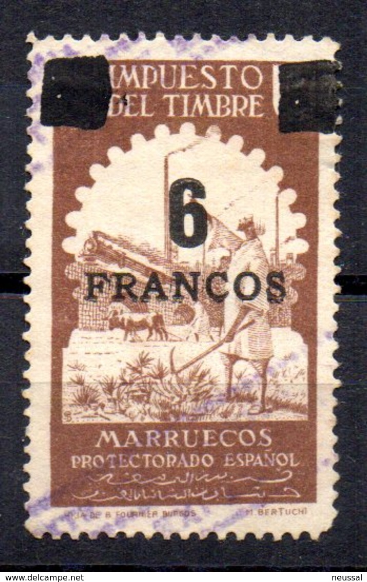 Impuesto Marruecos Con Sobrecarga 6 Francos - Spanish Morocco