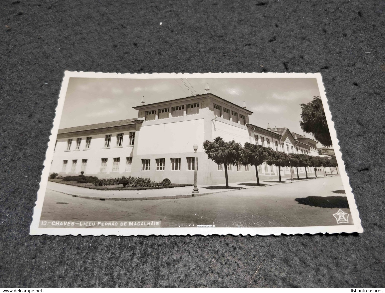 ANTIQUE PHOTO POSTCARD PORTUGAL VILA REAL CHAVES LICEU FERNAO DE MAGALHAES CIRCULATED 1954 - Vila Real