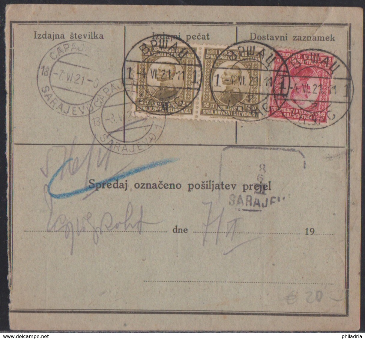 Vršac, Express Parcel Card, Mixed Franking Chainbreakers/Kingdom Of Yugoslavia, June 1921 ! - Lettres & Documents