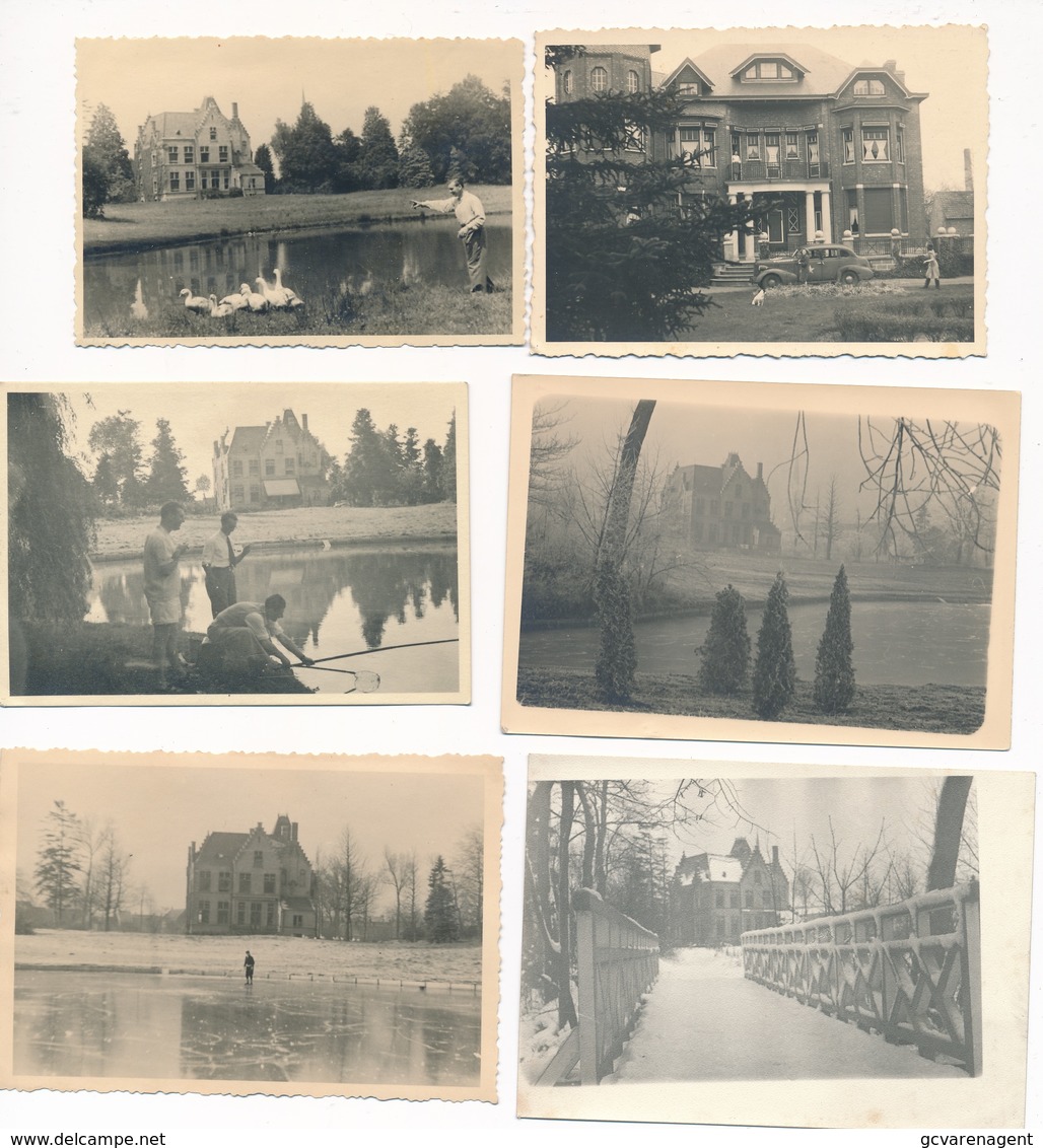 IZEGEM - LOT VAN 6 FOTO'S KASTEEL WYBO +- 10.5 X 4.5 CM - Izegem