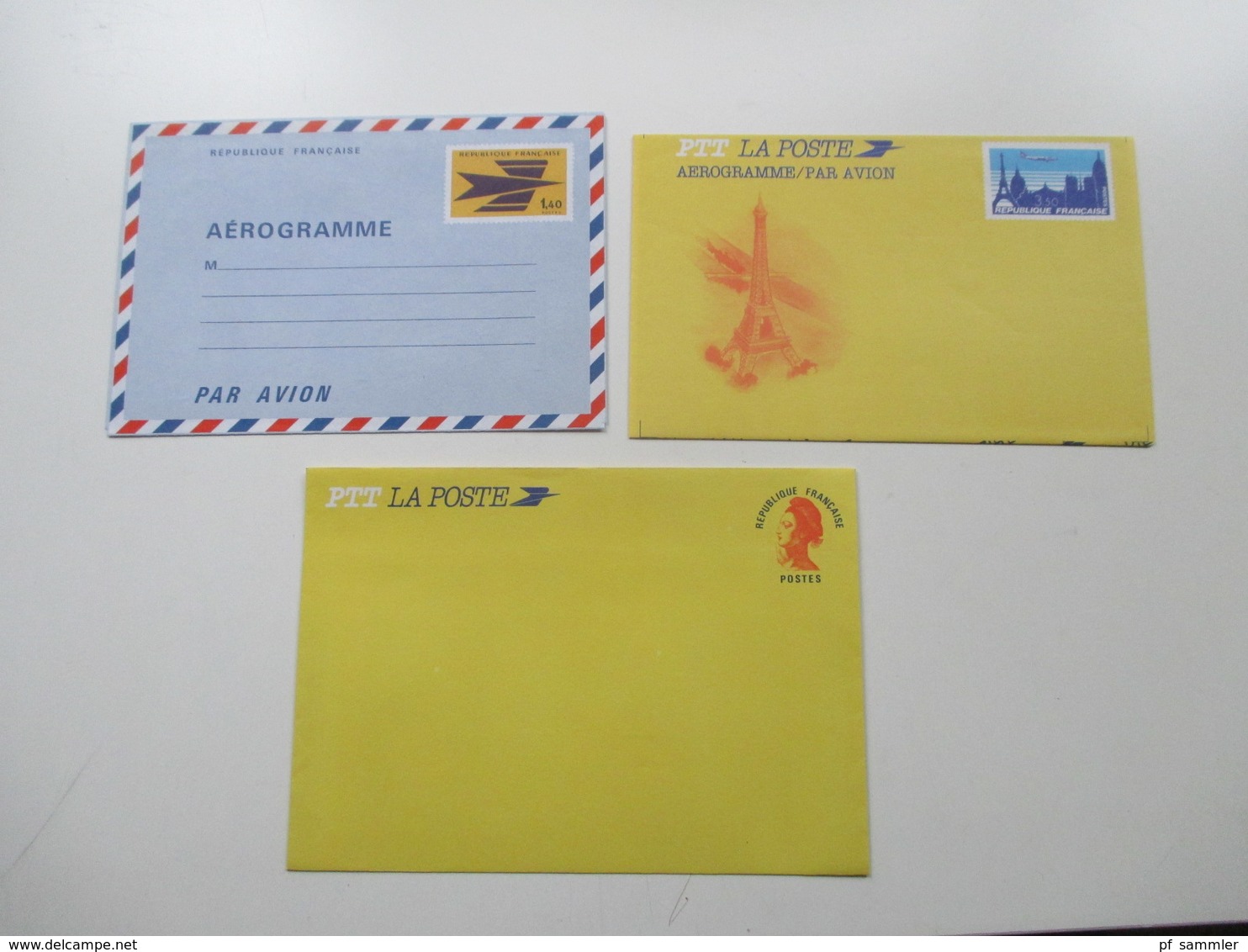 Frankreich Posten GA / Aerogramme Karten 70er Jahre - 2002 mit € GA insgesamt 75 Stück auch Umschläge. Ungebraucht