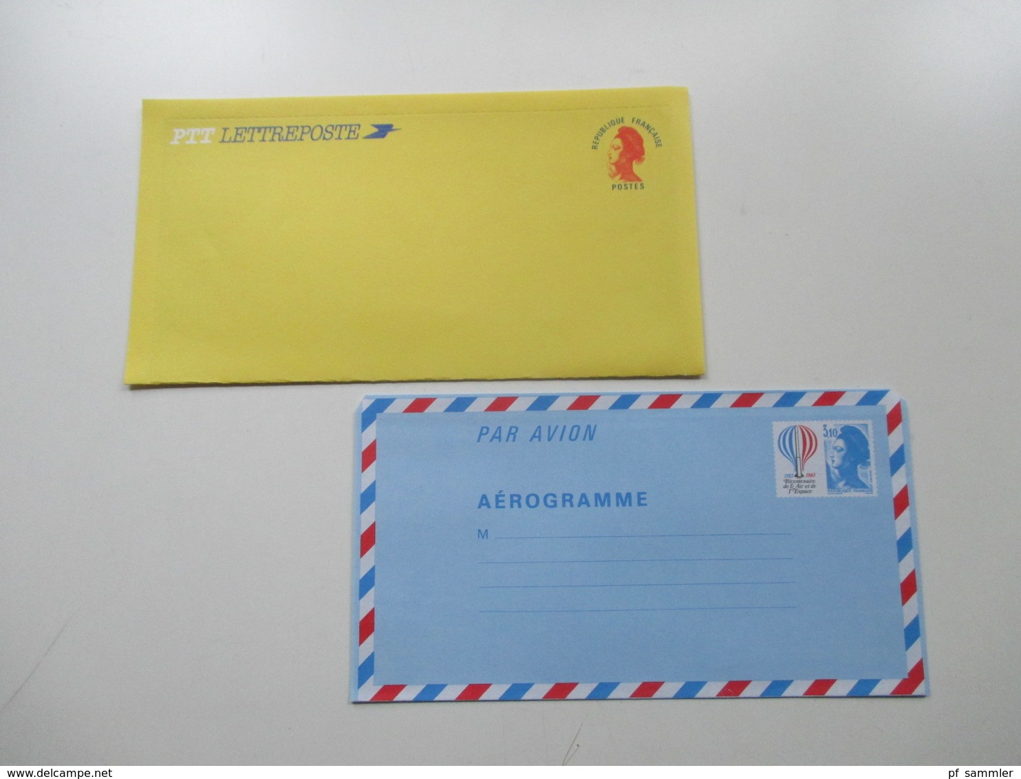 Frankreich Posten GA / Aerogramme Karten 70er Jahre - 2002 mit € GA insgesamt 75 Stück auch Umschläge. Ungebraucht