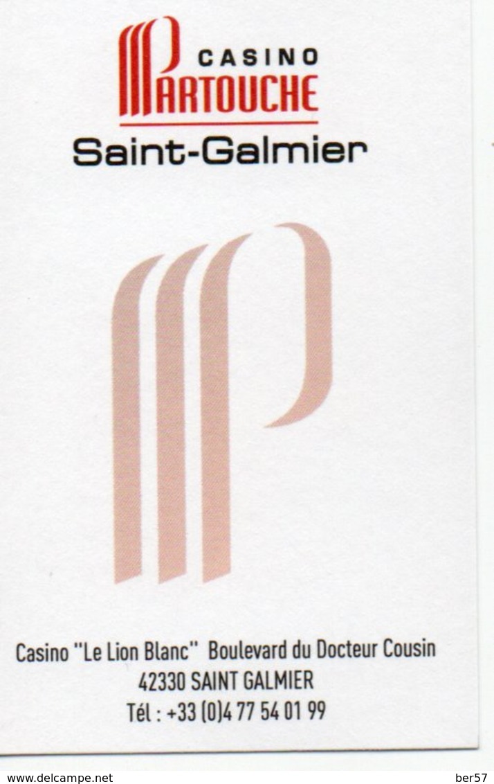 Carte De Visite : Casino Partouche à Saint Galmier (42) - Cartes De Visite