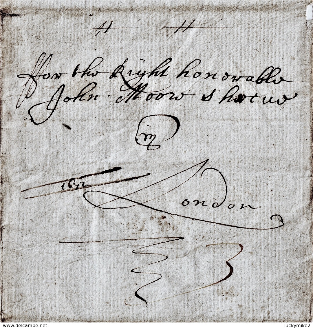 1672 Letter From "Angell Corben, Topsham" To "John Moore (future Lord Mayor), London".  Ref  0570 - Manuscripts