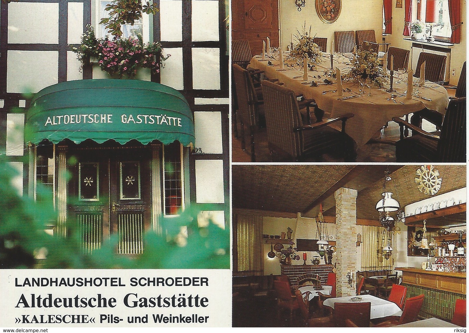 Landhaushotel Schroeder.  "Kalesche"  Altdeutsche Gaststätte.  Germany.  # 07779 - Hotels & Restaurants