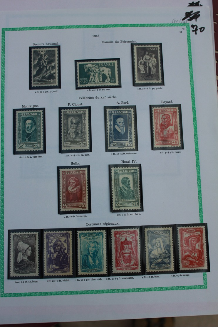 FRANCE - 1940-44 ( période Pétain, état francais ) ( 12 feuilles de timbres neufs )