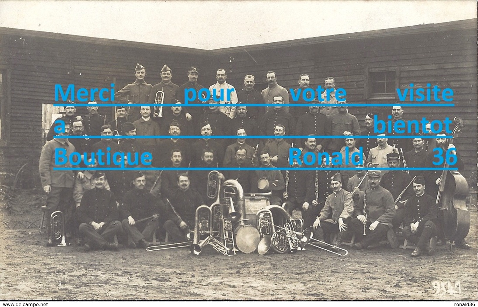 Cpp ALLEMAGNE MUNSTER 1916 Fanfare Harmonie Du Camp Contre Basse Tambour Buggle Guerre 1914 .18 - Münster