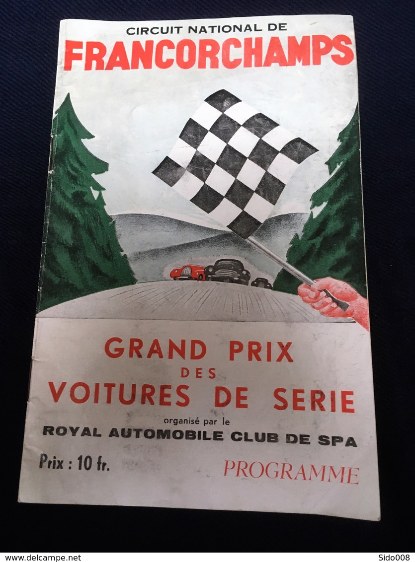 Programme FRANCORCHAMPS - Grand Prix Voitures De Série 13 Mai 1956 - Programme