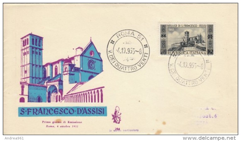 1955 - SAN FRANCESCO D'ASSISI - FDC VENETIA - FDC