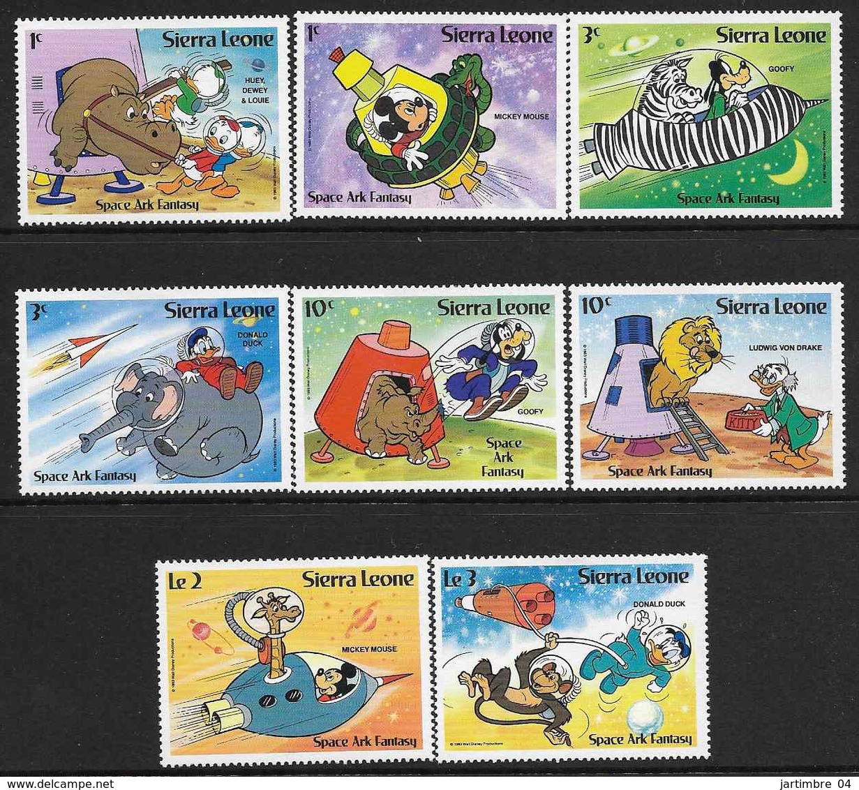 1983 SIERRA LEONE 569-76 ** Walt Disney, Espace - Sierra Leone (1961-...)