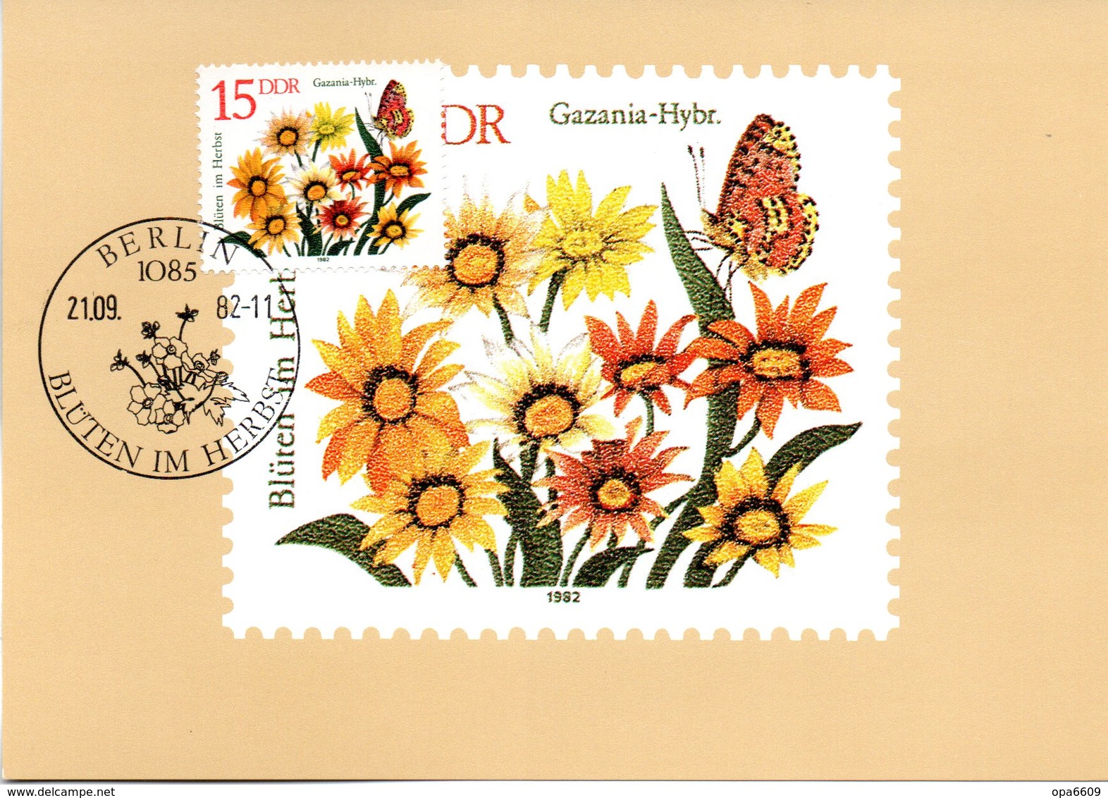 DDR Amtliche Maximumkarten Mi-Nr. 2739 ESSt. BERLIN  21.9.82 "Herbstblumen - Mittagsgold" - Maximumkarten (MC)