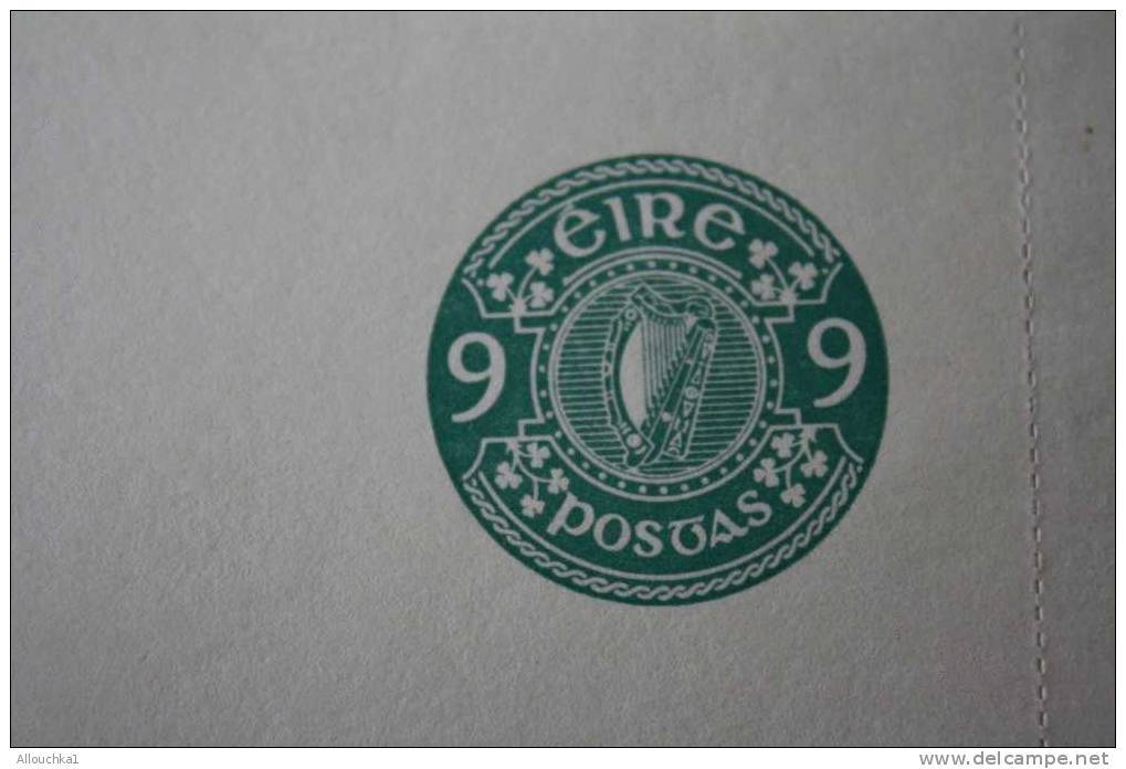 EIRE IRLANDE LITIR-CHARTA 9 Posga Briefkaart-NEW NEUF**INTERO POSTALI-GANZES POSTALISCH-INTEGER MAIL-ENTIER POSTAL HARPE - Luftpost