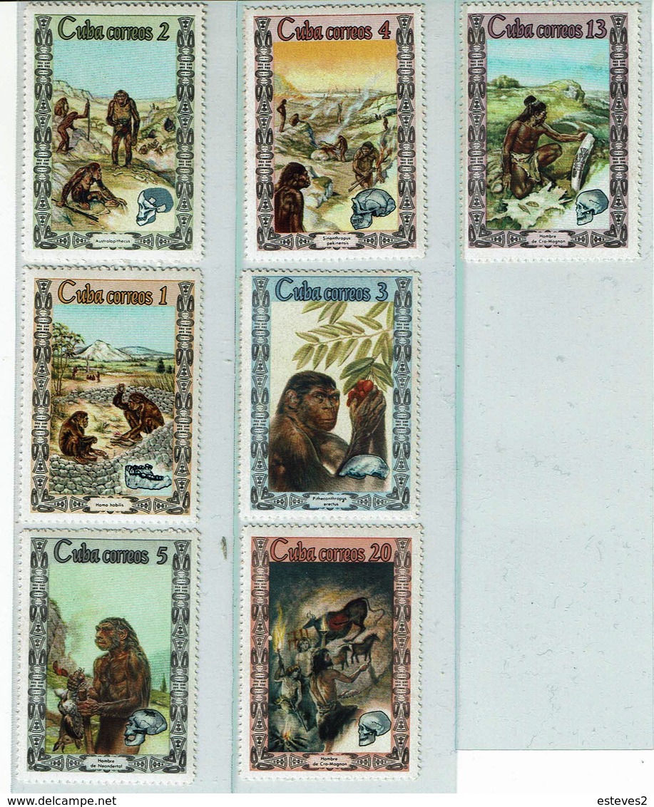 Cuba ,  1967 ,  Prehistoric Man , UNUSED , Cro Magnon , Neerdental , Homo Habilis , Australophitecus , Etc - Préhistoire