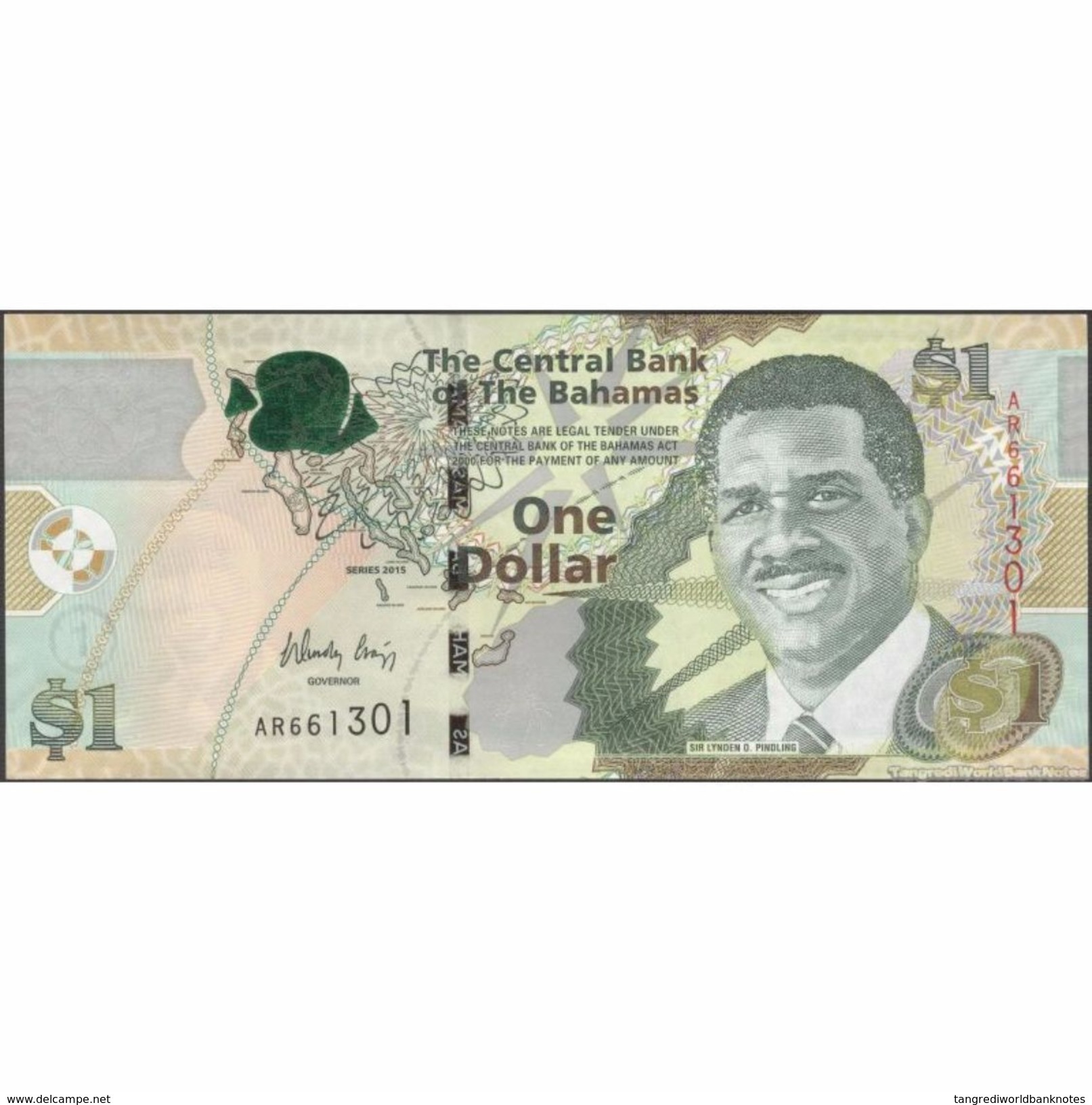 TWN - BAHAMAS 71A - 1 Dollar L.2000 (2015) Prefix AR UNC - Bahamas