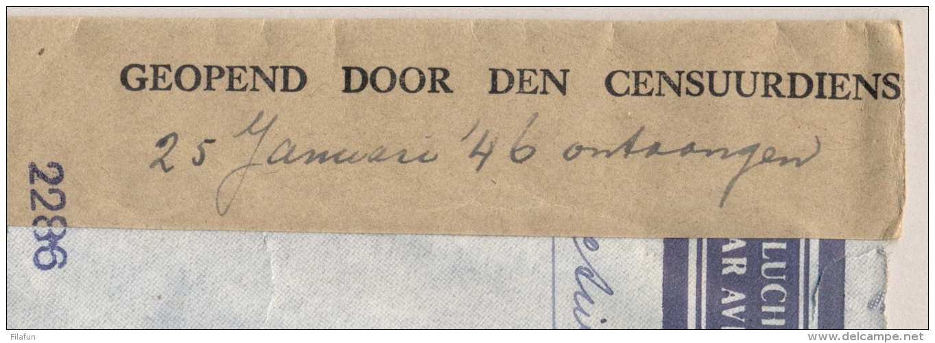 Nederlands Indië - 1946 - Ongefrankeerde Brief Met Noodstempel Batavia En Nederlandse Censuur Naar Hengelo - Nederlands-Indië