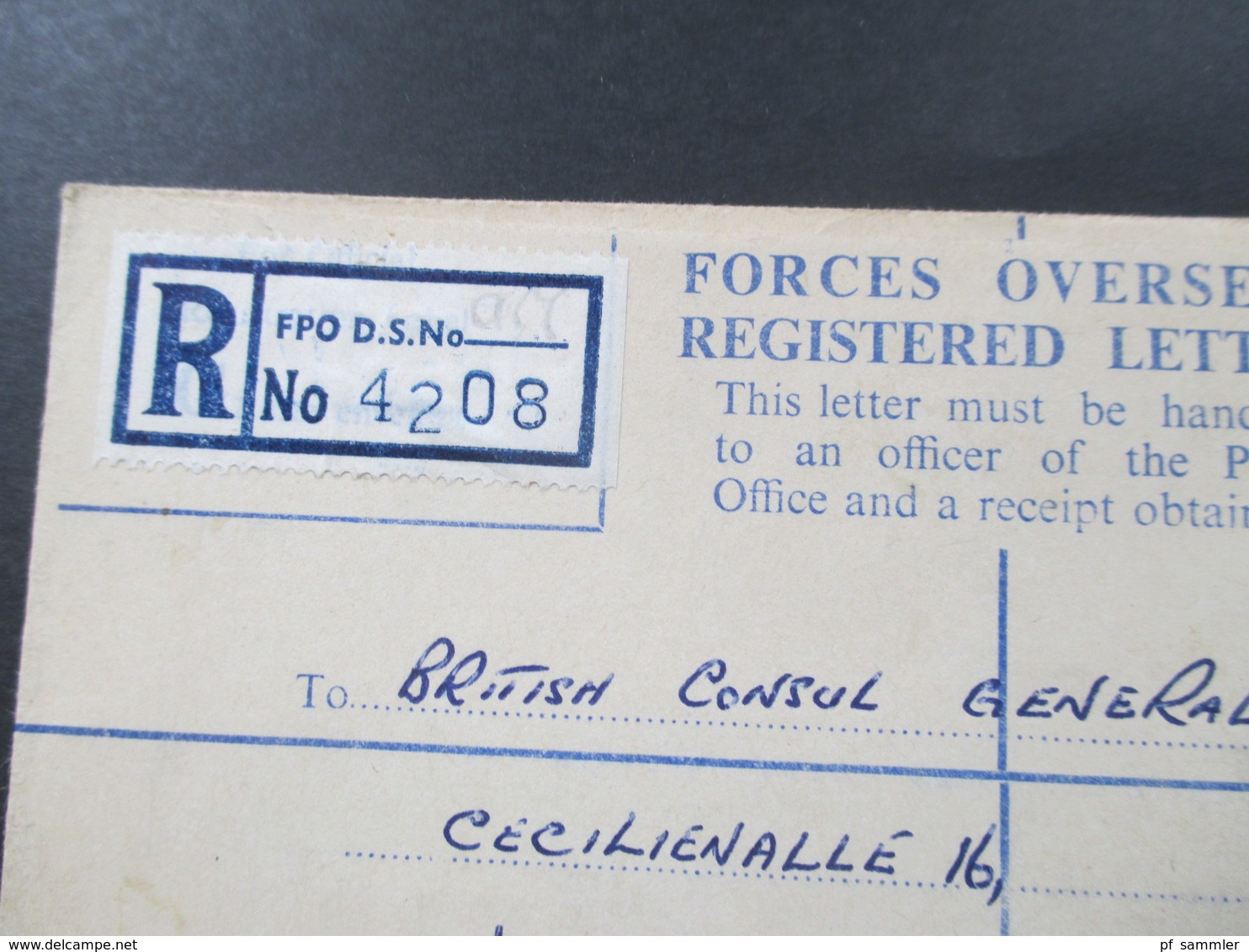 GB FPO Field Post Office 1959 - 1961 Forces Overseas Registered Letter mit Zusatzfrankaturen! Prüfschein / Düsseldorf