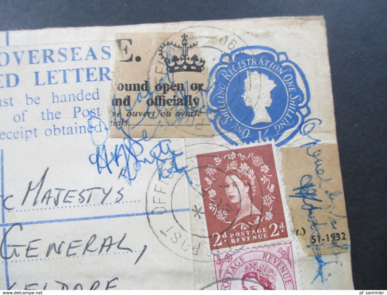 GB FPO Field Post Office 1959 - 1961 Forces Overseas Registered Letter mit Zusatzfrankaturen! Prüfschein / Düsseldorf