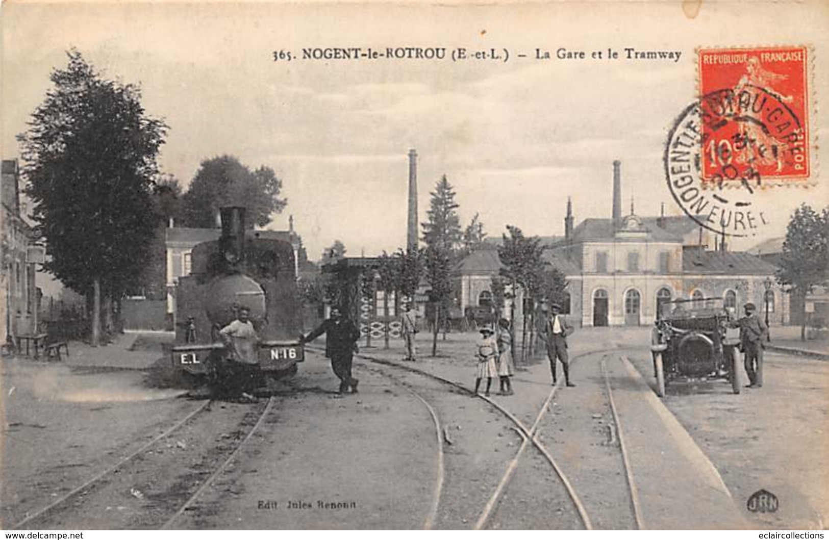 Nogent Le Rotrou     28    La Gare Et Le Tramway      (voir Scan) - Nogent Le Rotrou