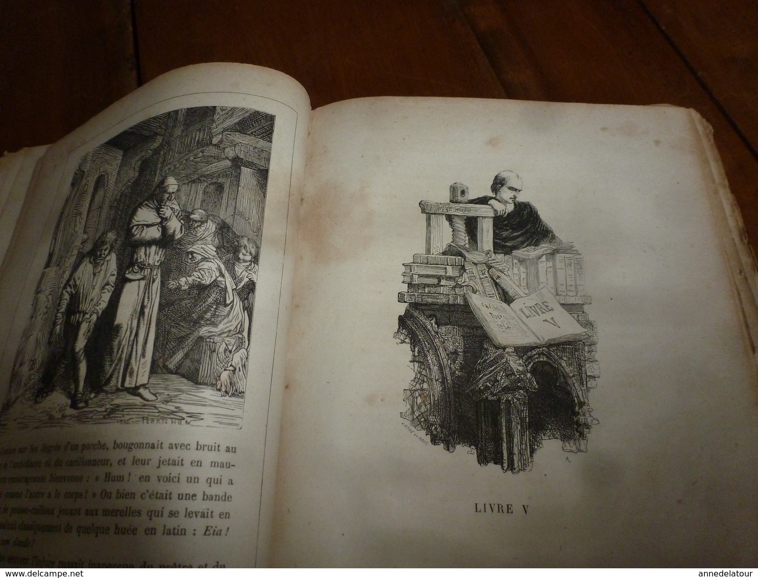 18?? NOTRE DAME DE PARIS de Victor Hugo (nombr. gravures - imprimerie J. Claye -  A. Quantin et Cie , rue St- Benoit