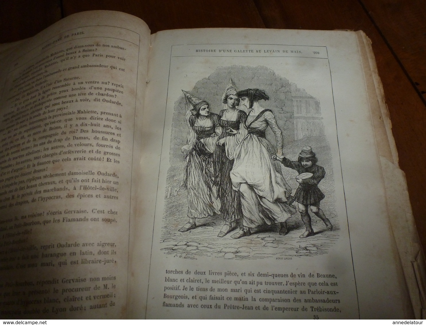 18?? NOTRE DAME DE PARIS de Victor Hugo (nombr. gravures - imprimerie J. Claye -  A. Quantin et Cie , rue St- Benoit