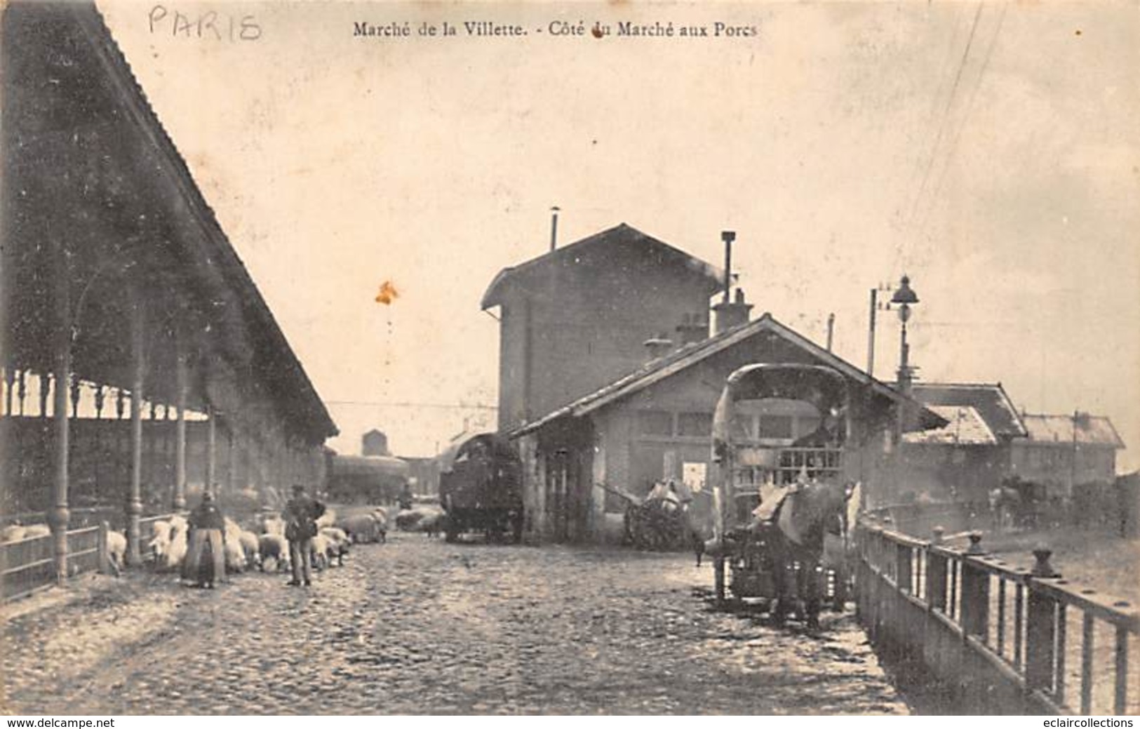 Paris 75019    Marché De La Villette  Côté  Du Marché Aux Porcs Des Porc  .    (voir Scan) - Sonstige & Ohne Zuordnung