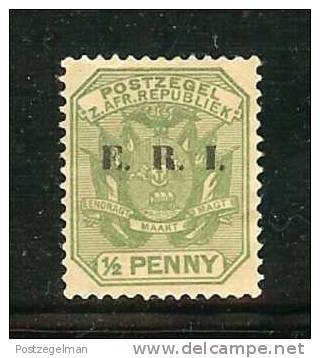 ZUID AFRIKAANSE REPUBLIEK 1901 Hinged Stamp(s) 1/2d Green (overprint E.R.I.) Sacc Nr. 244 - Transvaal (1870-1909)