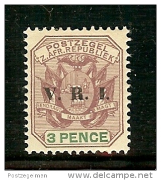 ZUID AFRIKAANSE REPUBLIEK 1900 Hinged Stamp(s)  3d Purple (overprint V.R.I.) Sacc Nr. 236 - Transvaal (1870-1909)
