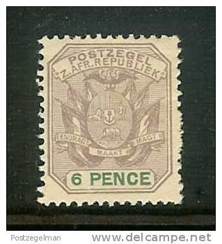 ZUID AFRIKAANSE REPUBLIEK 1896 Hinged Stamp(s)  6d Lilac-green Sacc Nr. 229 - Transvaal (1870-1909)