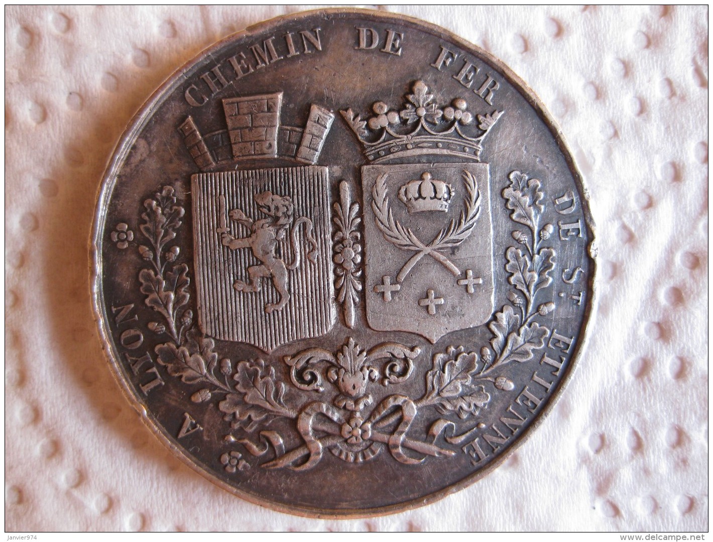 Médaille En Argent Chemin De Fer De Saint-Etienne à Lyon 1826, Par Tiolier - Autres & Non Classés