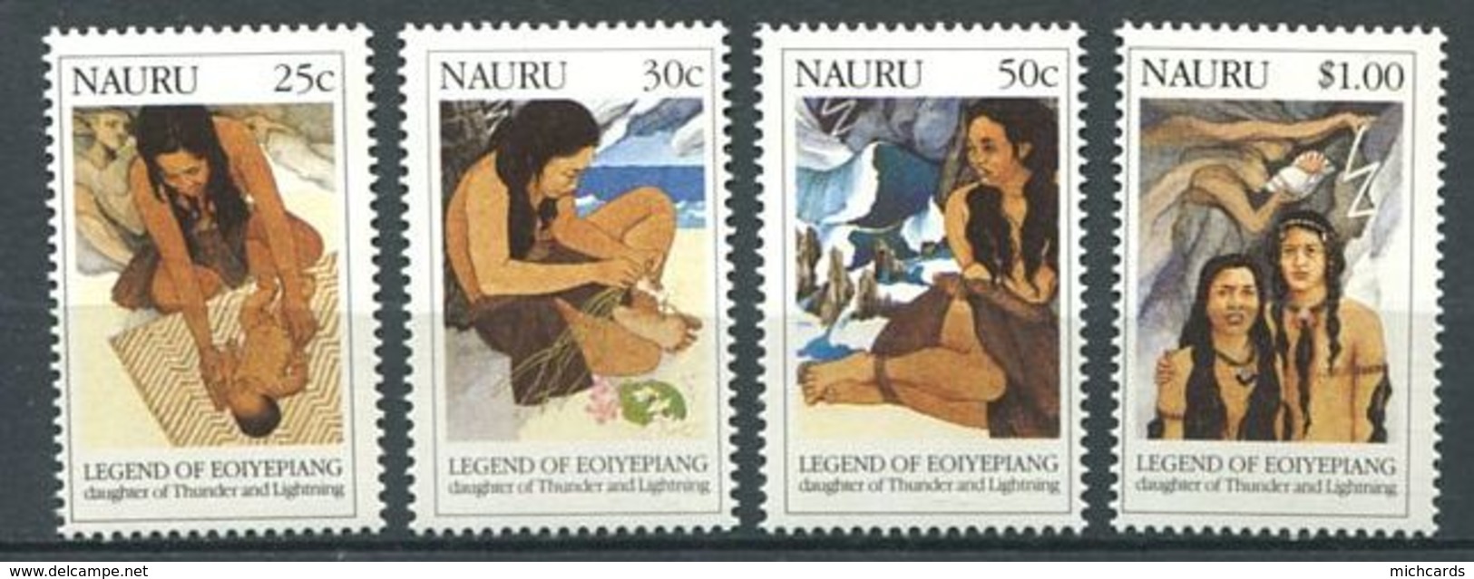 159 NAURU 1991 - Yvert 364/67 - Legende Fille Tonnerre Eclair - Neuf **(MNH) Sans Trace De Charniere - Nauru