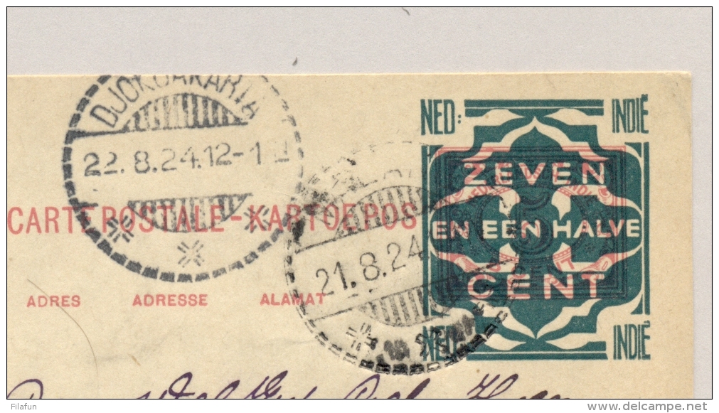 Nederlands Indië - 1924 - 7,5 Cent Opdruk Briefkaart G33 Lokaal Gebruikt Djokjakarta - Nederlands-Indië