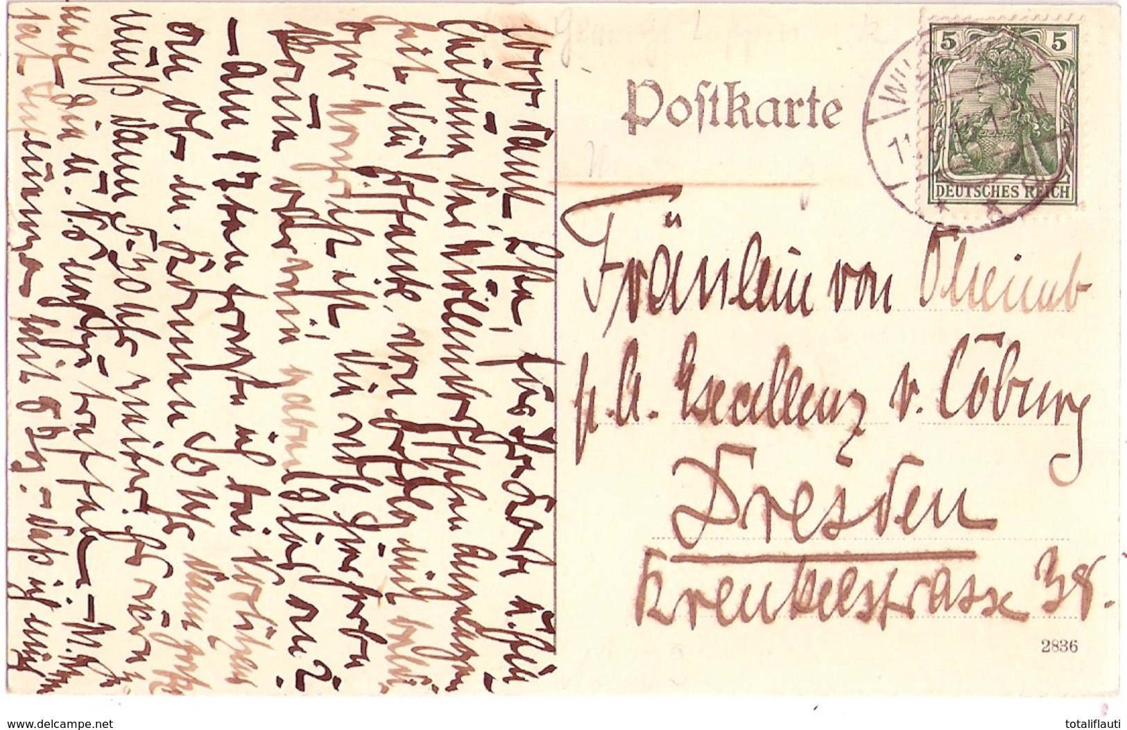 BAD WILSNACK Plattenburg Autograf Adliger Besitzer An Fräulein Von Oheimb Per Adresse Excellenz Von Coburg 11.3.1917 - Bad Wilsnack