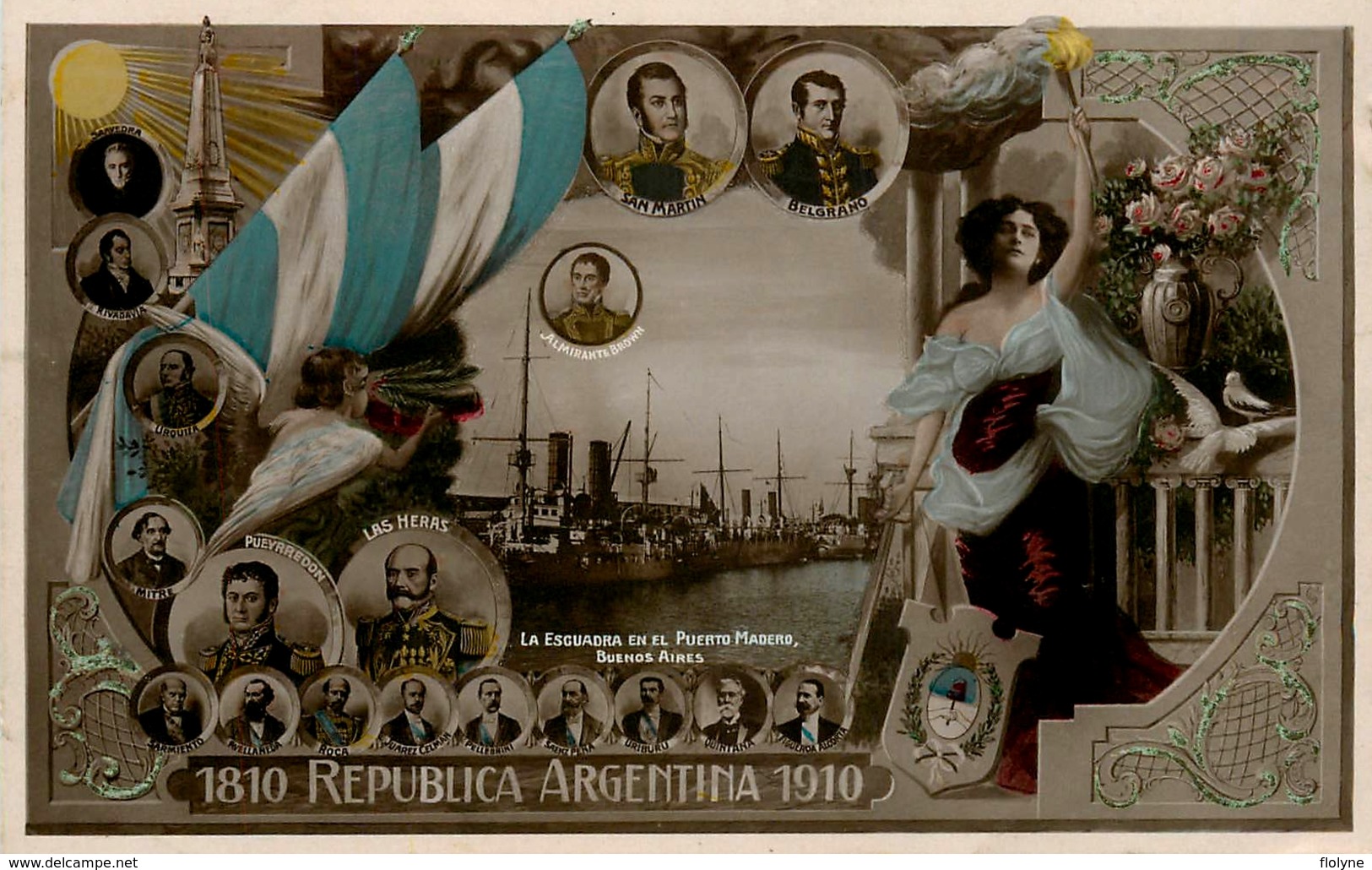 Carte Photo - Republica Argentina - 1810/1910 - La Escuadra En El Puerto Madero , Buenos Aires - AA53 - Argentine