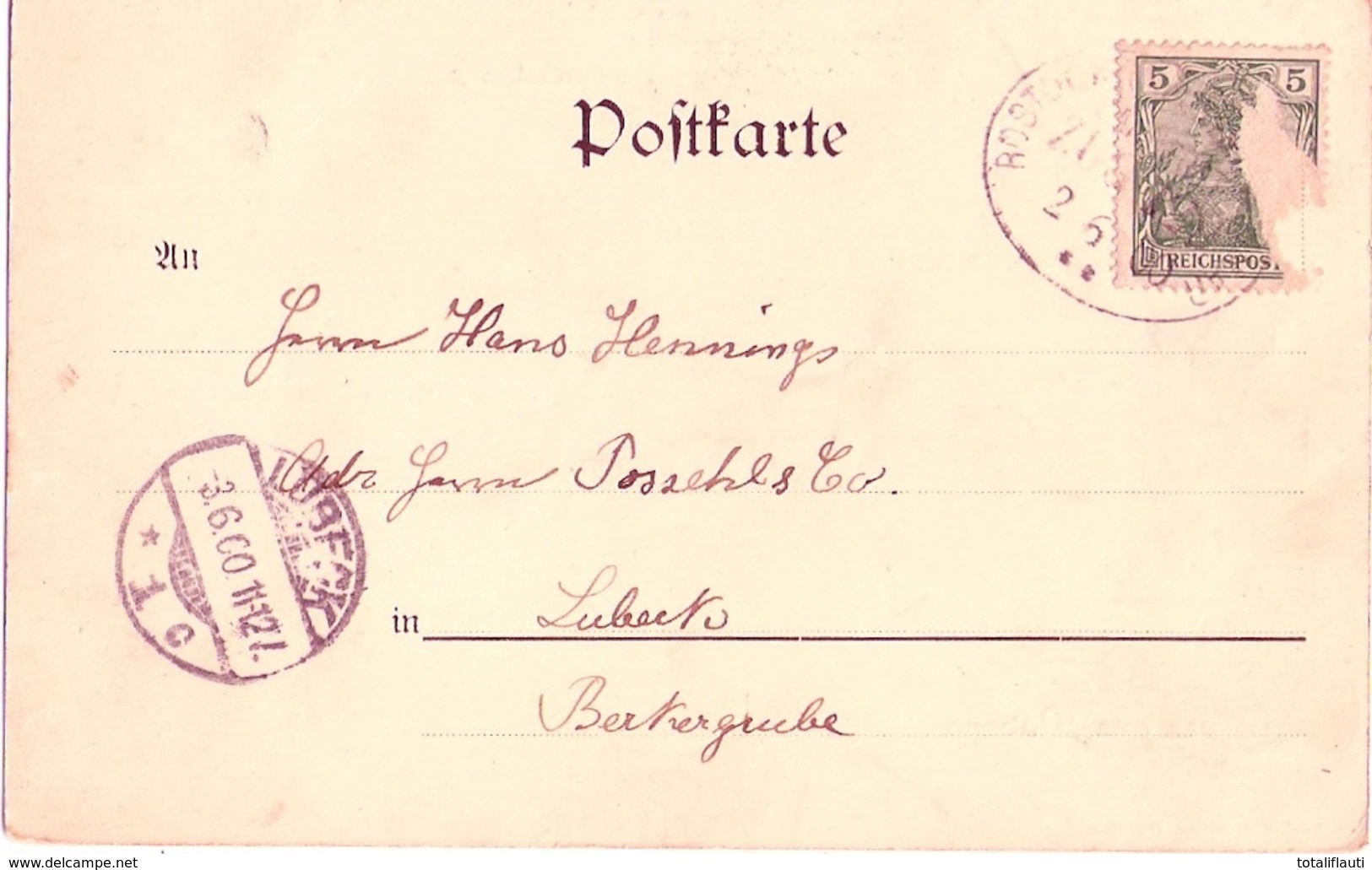 Gruss Aus BAD DOBERAN Bismarckstrasse Villen Fast TOP-Erhaltung BahnPST ROSTOCK 2.6.1900 - Bad Doberan