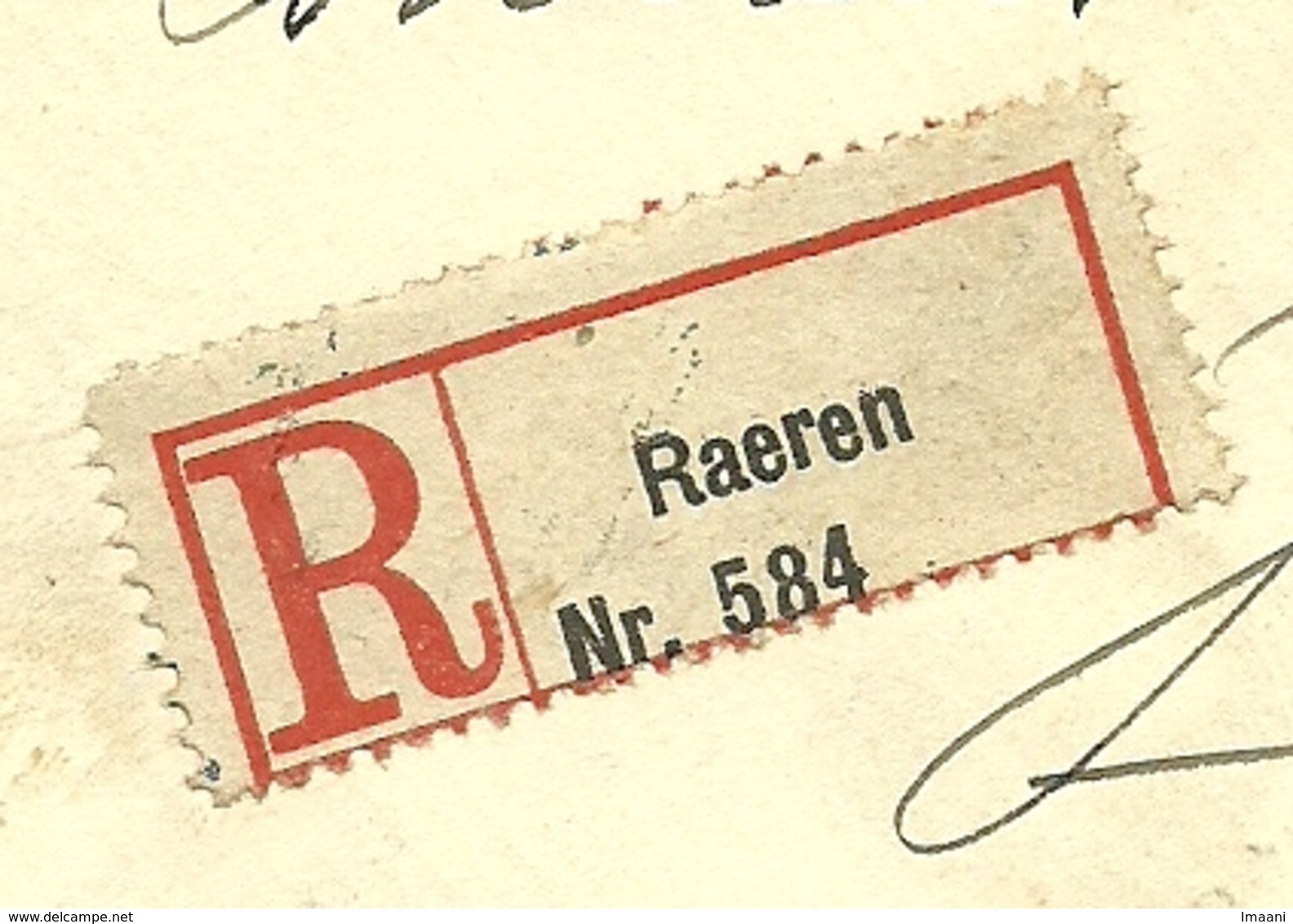 137+194+198+212 Op Brief AANGETEKEND Stempel RAEREN , Met DUITS-aantekenstrookje (RARE !!!!)(B7110) - OC55/105 Eupen & Malmédy