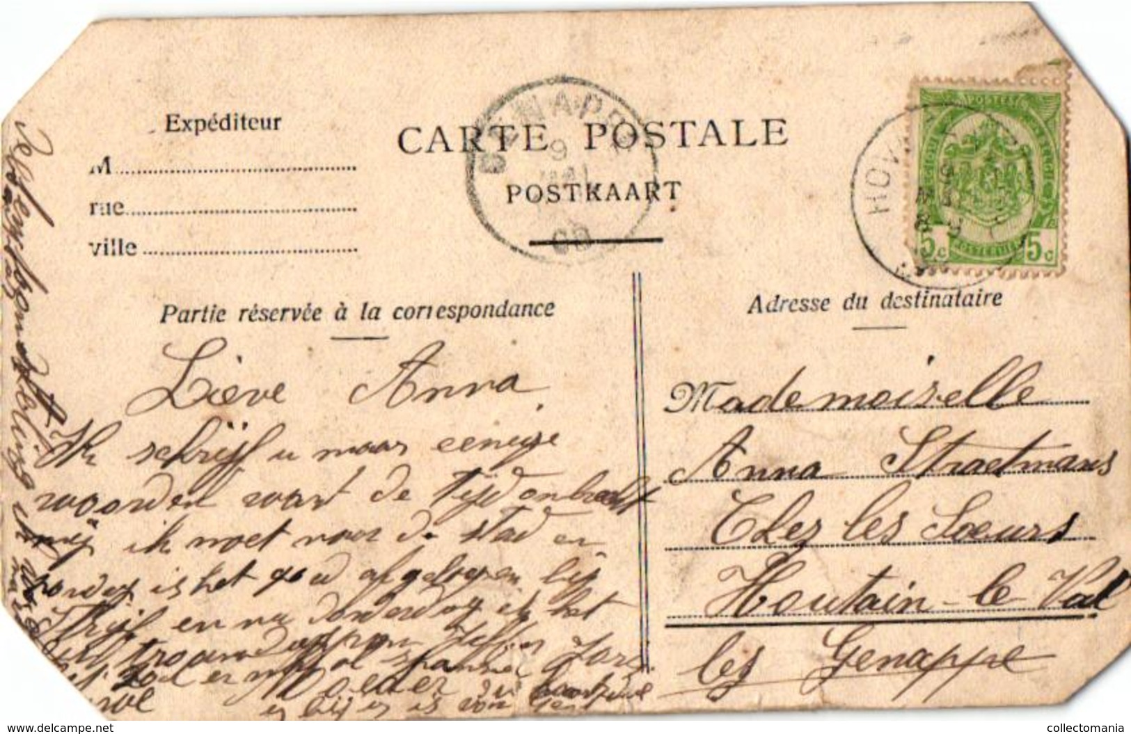 3 Oude  Postkaarten   Hove  Villa Ons Genoegen  Hermans  N°142  1904 Onderwijzerswoning  Kapellestr.(afgesneden Hoeken) - Hove