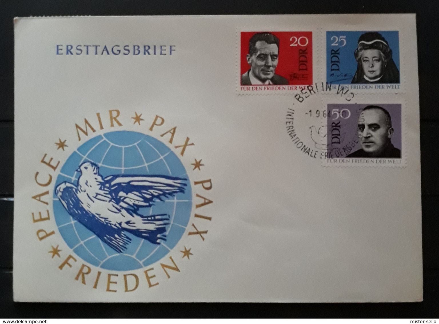 ALEMANÍA R.D. 1964 World Peace. FDC. - Other & Unclassified