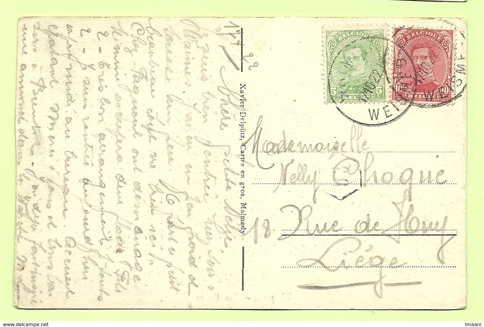 137+ 138 Op Kaart Met Stempel WASMES /  WEISMES (K4441) - OC55/105 Eupen & Malmédy