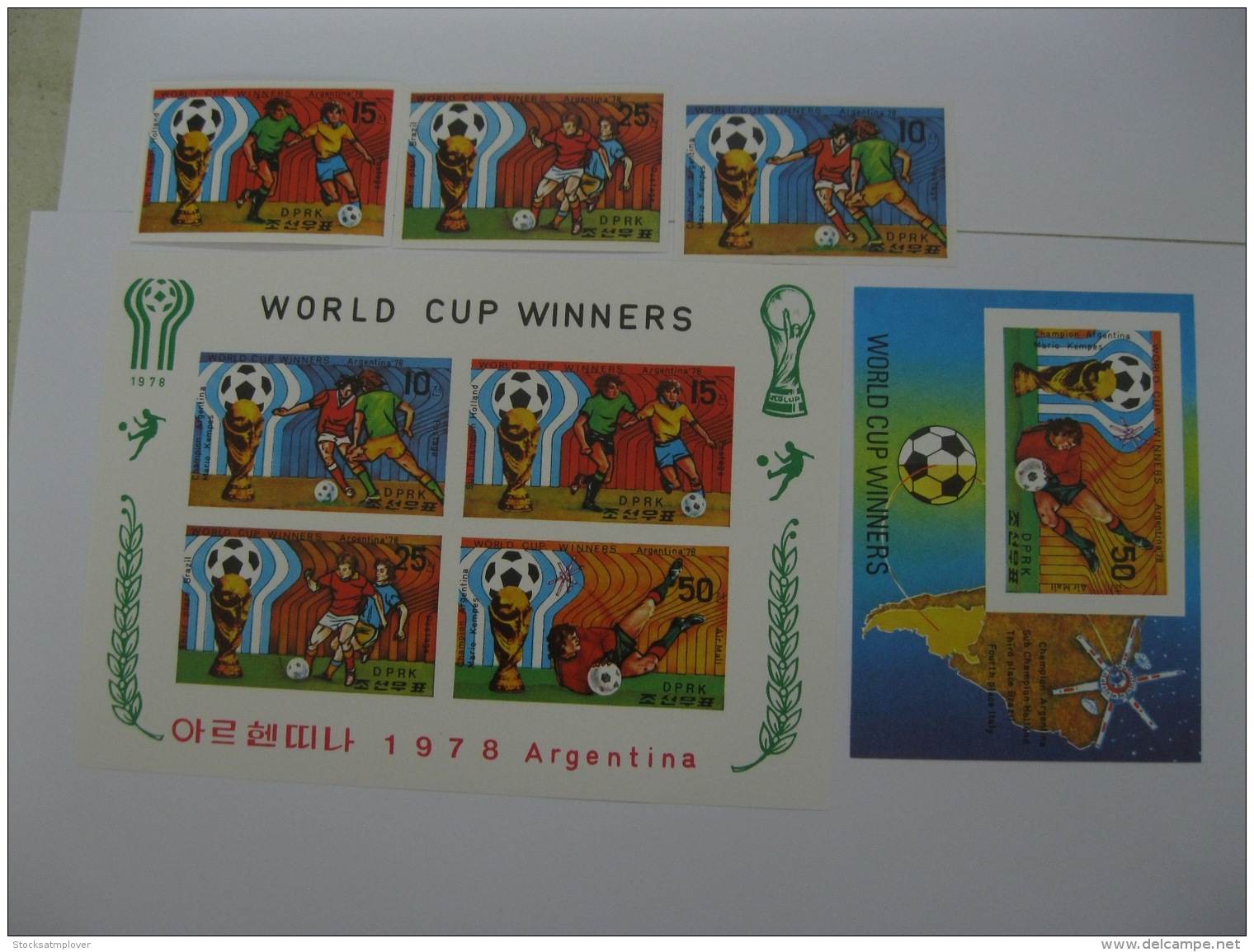 DPR Korea 1978 World Cup Football MICHEL No.1777-1779,BL52 And Sheet Of 1777-1780 Imperf - 1978 – Argentine