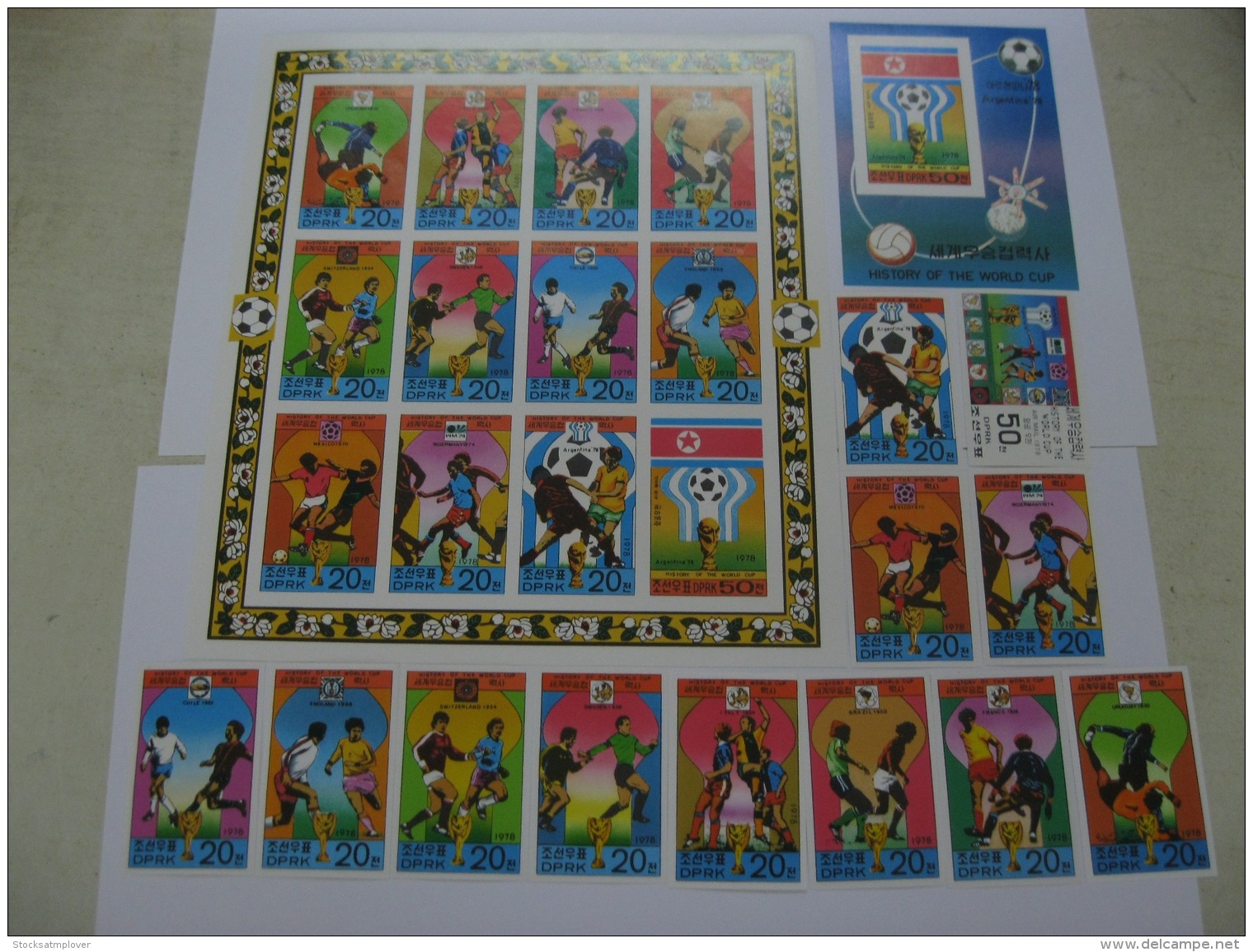 DPR Korea 1978 World Cup Football MICHEL No.1733-1744,sheet Of 12 Stamps  (1733-1744),BL49 Imperf - 1978 – Argentine