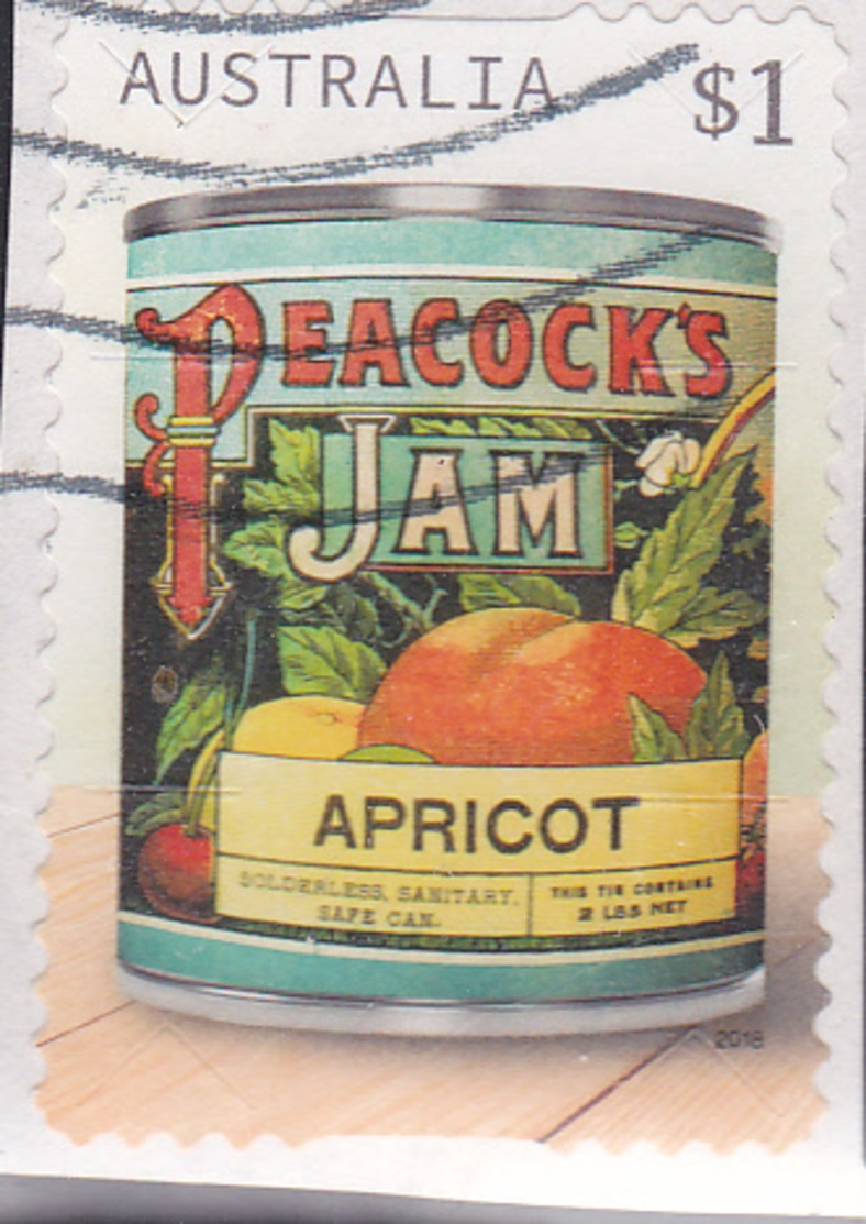 2018. AUSTRALIAN DECIMAL. Set Of Vintage Jam Labels. $1. Apricot  Jam. P&S. FU. - Used Stamps