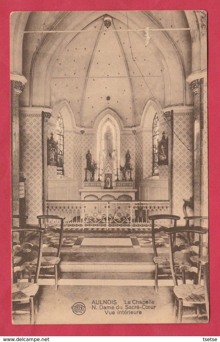 Aulnois - La Chapelle N Dame Du Sacré-Coeur - Vue Intérieure  - 1924 ( Voir Verso ) - Quévy