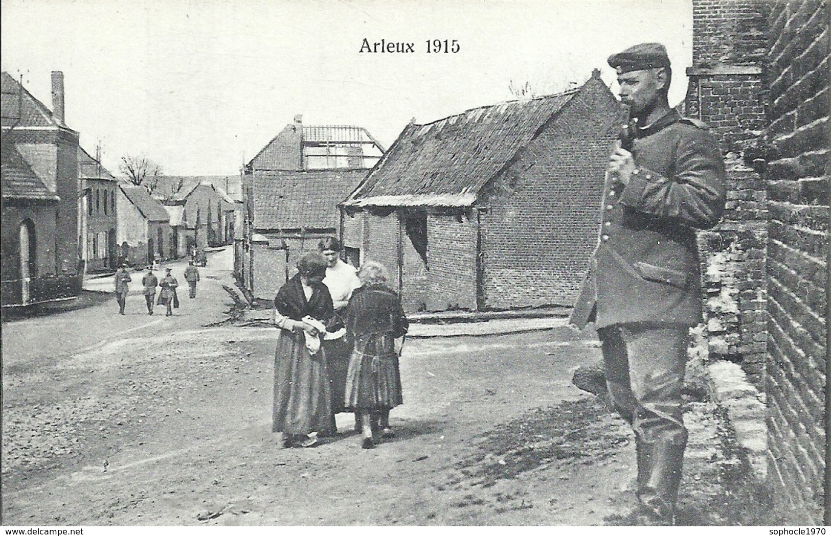 NORD - 59 - ARLEUX - Carte Allemande - Guerre 14 - Vue D'une Rue, Soldat Allemand Premier Plan - Arleux