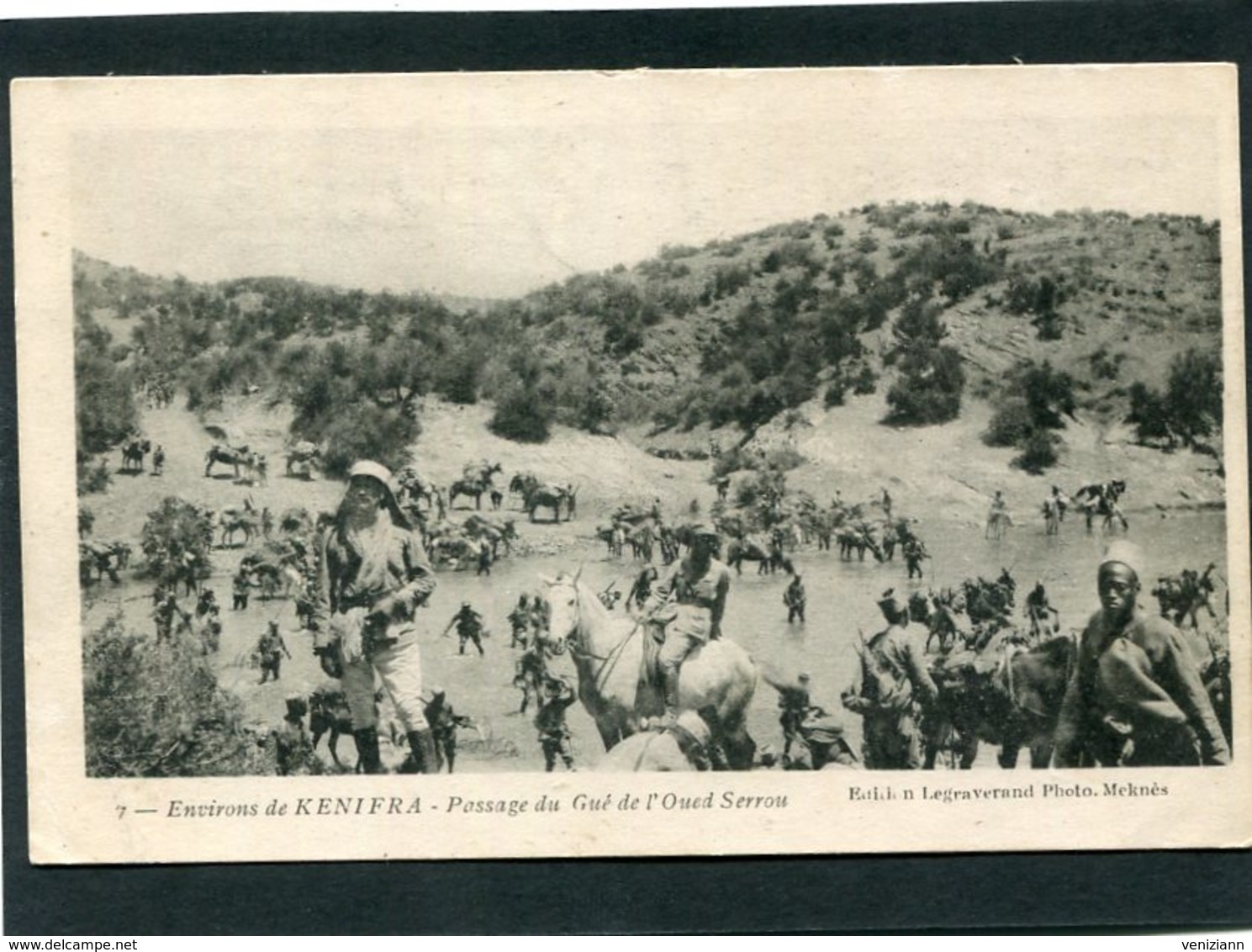 CPA - La Guerre Au Maroc - Env. De KENIFRA - Passage Du Gué De L'Oued Serrou, Très Animé - Autres & Non Classés