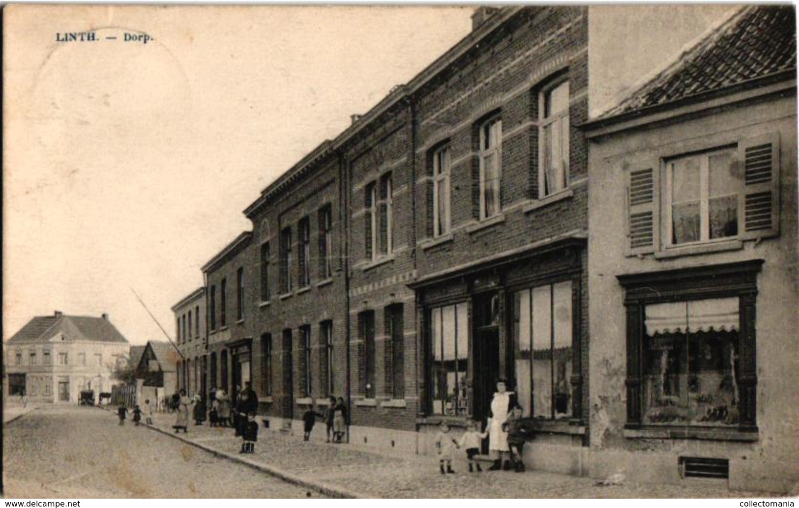 1 Oude Postkaart Lint  Linth    DORP  1921  Winkels - Lint