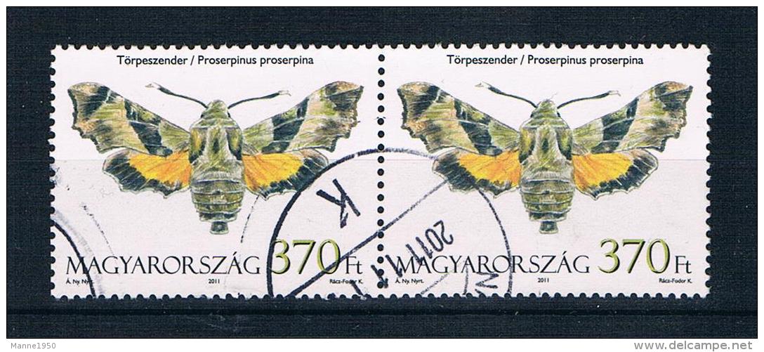 Ungarn 2011 Schmetterlinge Mi.Nr. 5523 Waagr. Paar Gestempelt - Gebraucht